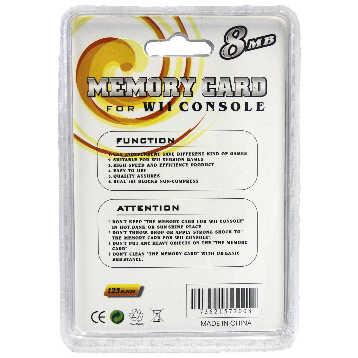 New GameCube 8 MB Memory Card Hexir (Game Cube Wii 123 Blocks Storage