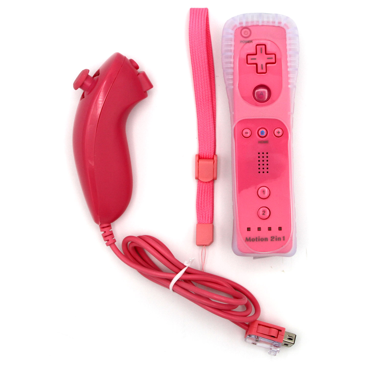 Nintendo Wii PINK Remote Controller & Nunchuk Bundle Hexir New (Wiimote